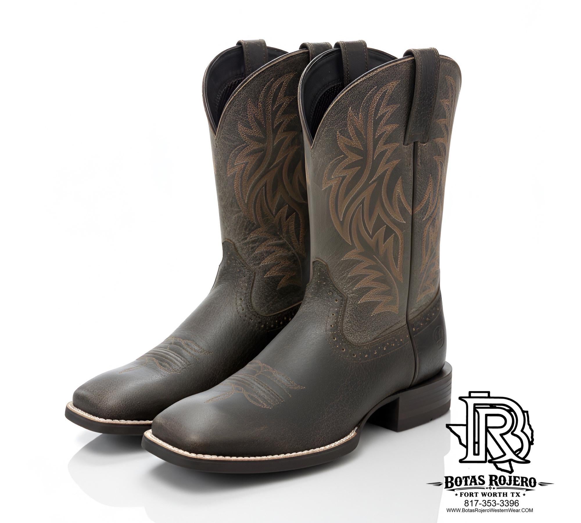 MEN ARIAT WESTERN SQUARE TOE WESTERN BOOTS BLACK 10019958
