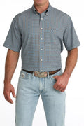 Cinch Men's Blue ArenaFlex Printed Button Down Shirt |MTW1704177