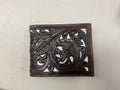 “ LIAM “ IRON SPUR WESTERN RODEO WALLET TOOLED LEATHER HANDMADE