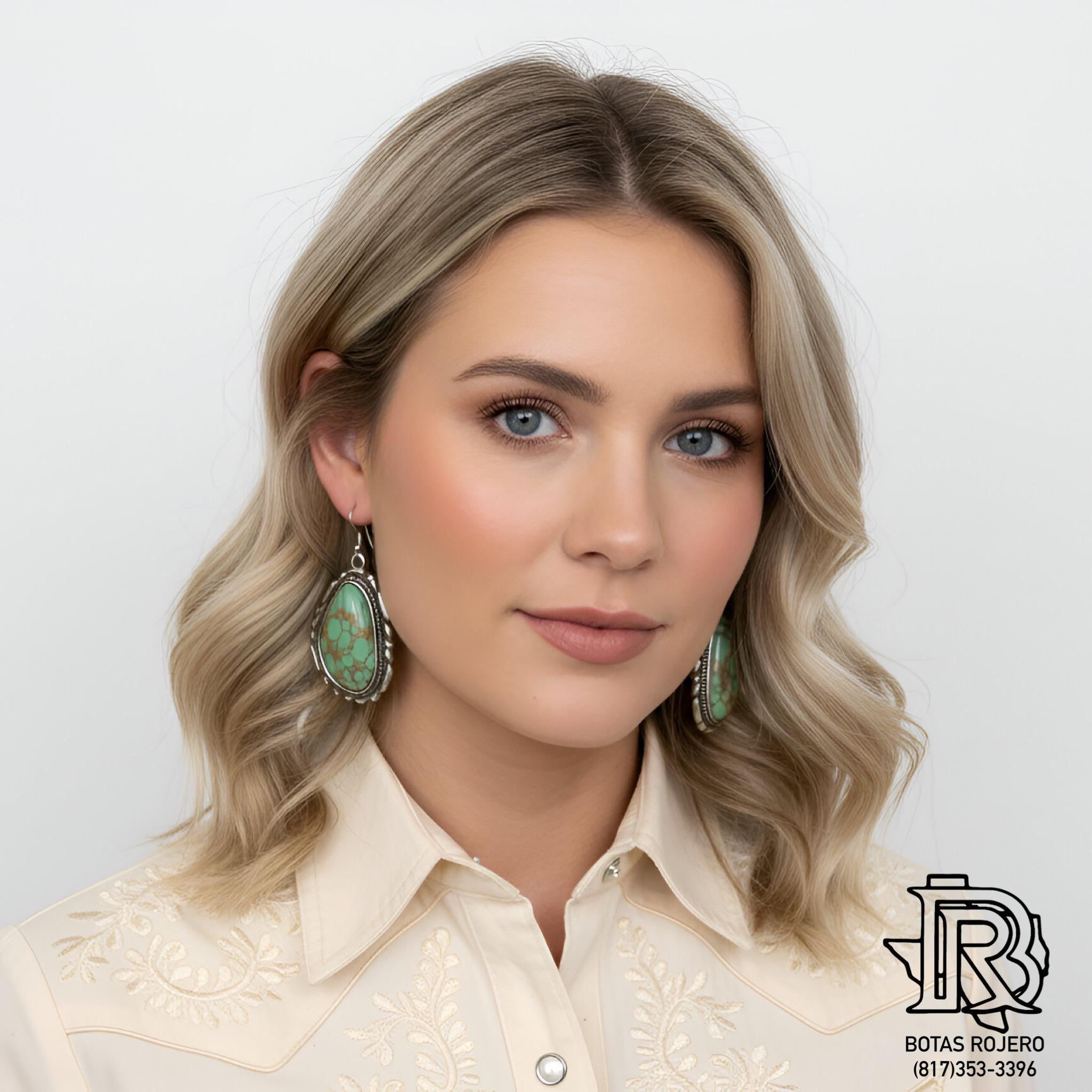 GREEN MARBLE WOMEN’S EARRINGS
