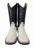 “ ADIE “ | COWHIDE BOTAS ROJERO WESTERN WEAR SQUARE TOE BLACK AND WHITE