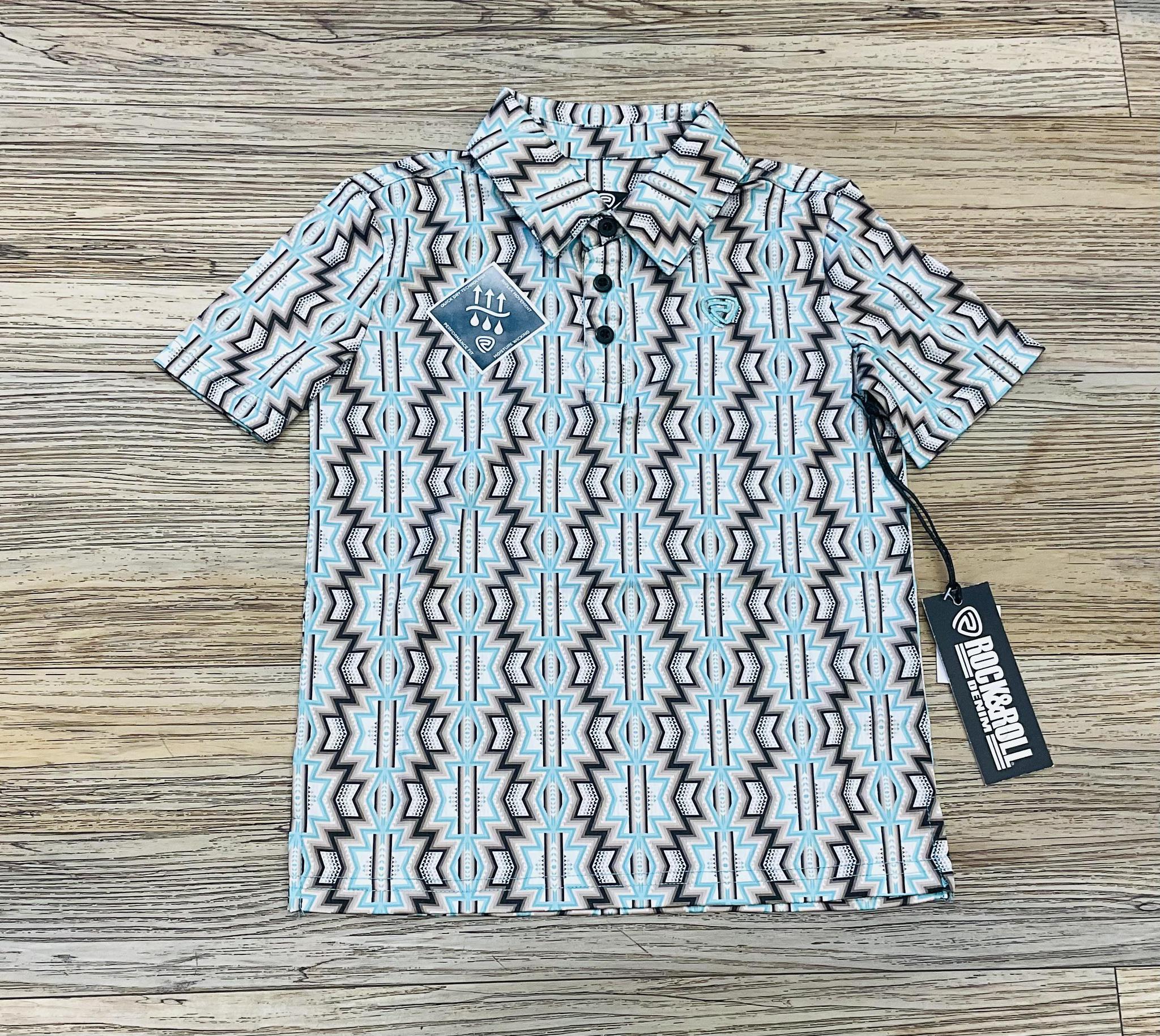 Boys Rock & Roll RR printed Aztec Polo Taupe | BB51T03967