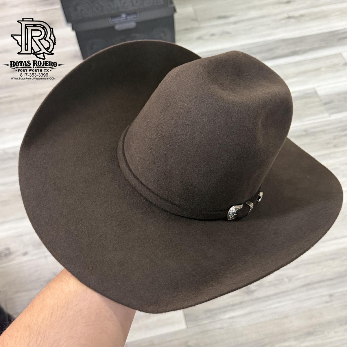 4X CHOCOLATE | IRON SPUR WOOL HAT CROWN 6” BRIM 4 1/4”
