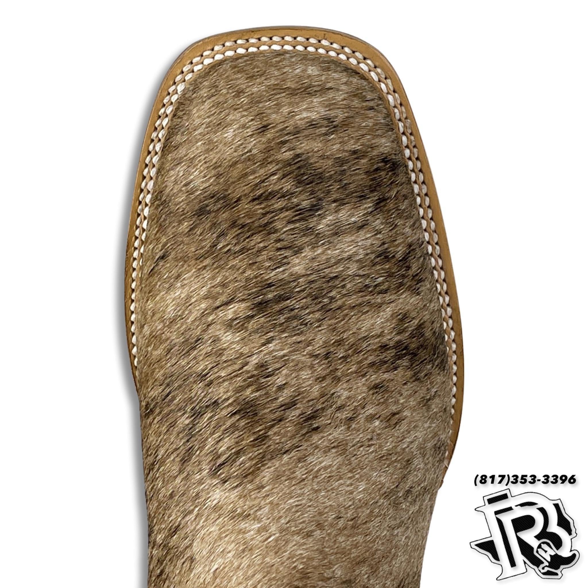 COW HIDE | MEN WESTERN SQUARE BOOTS LIGHT BROWN