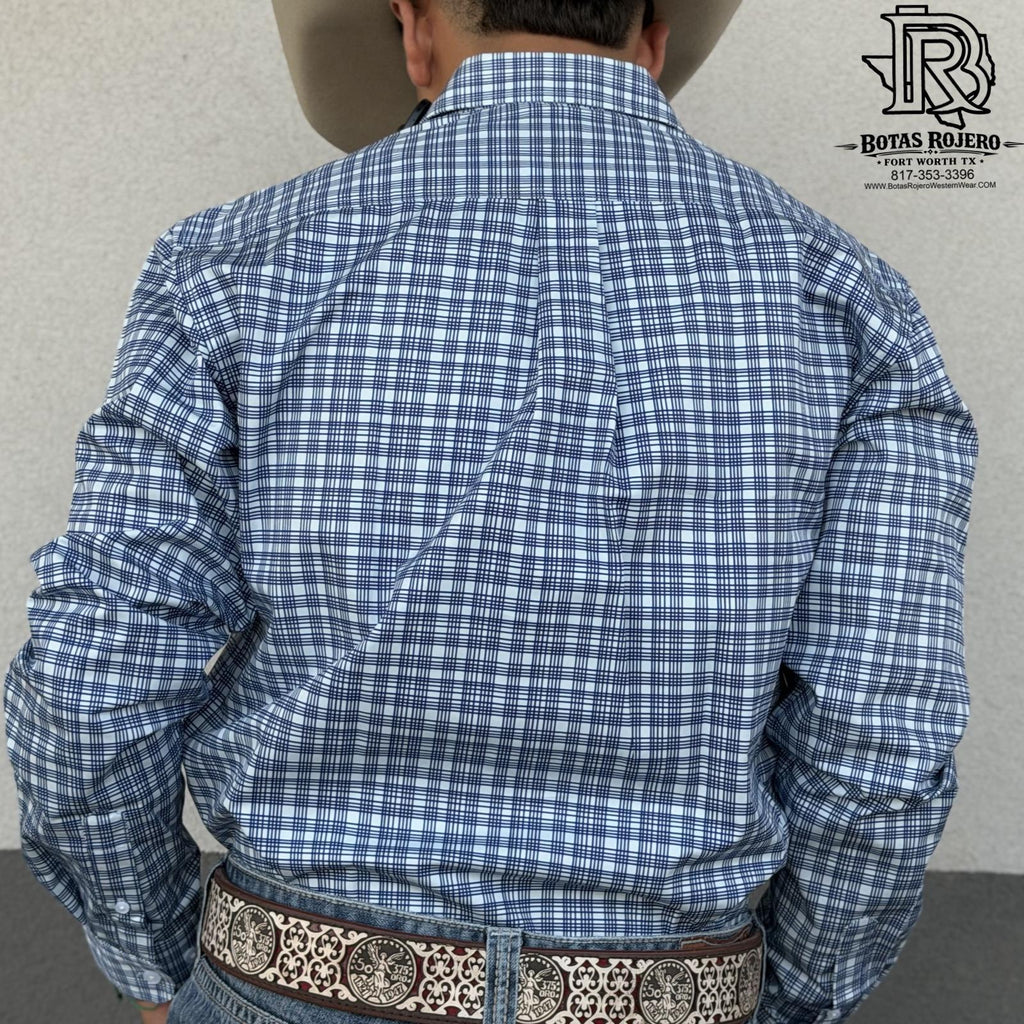 SAWYER  | Iron Spur Men’s Western Long Sleeve  Shirt Light Blue