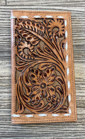 “ ISAI  “ | MEN BI FOLD WESTERN TOOLED LEATHER WALLET