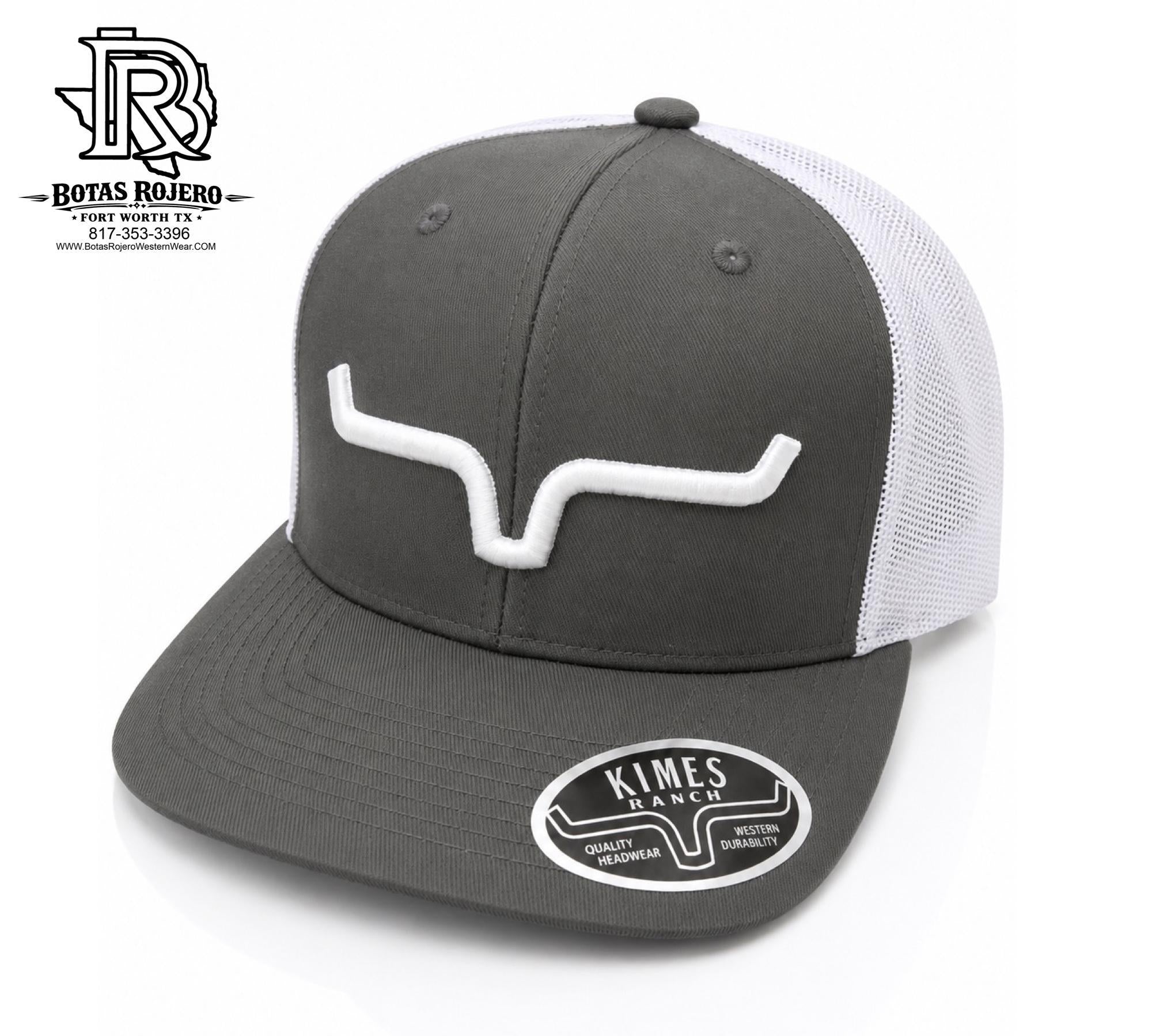 KIMES RANCH GREY AND WHITE SNAP BACK CAP