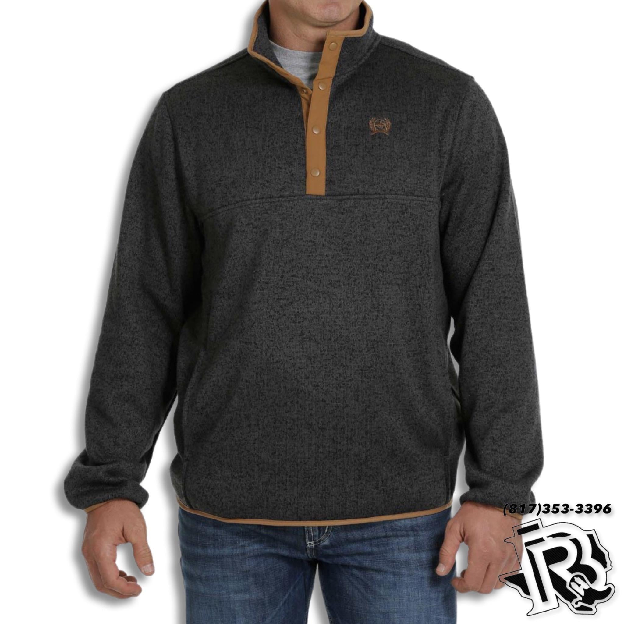 CINCH SWEATER MEN | CHARCOAL ZIP UP MWK1535002
