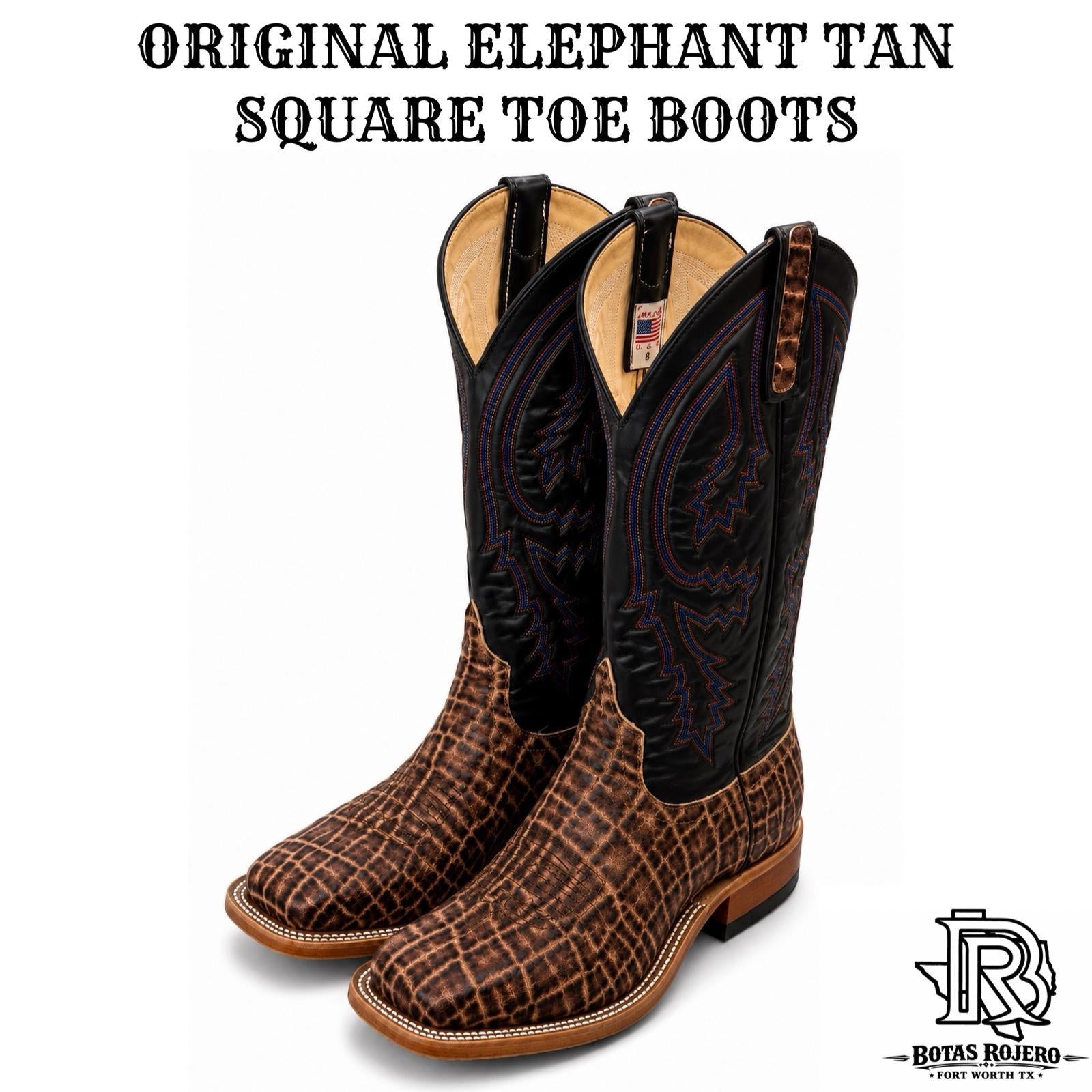 “ Chisholm “ ELEPHANT TAN  ANDERSON BEAN MEN SQUARE TOE WESTERN BOOTS