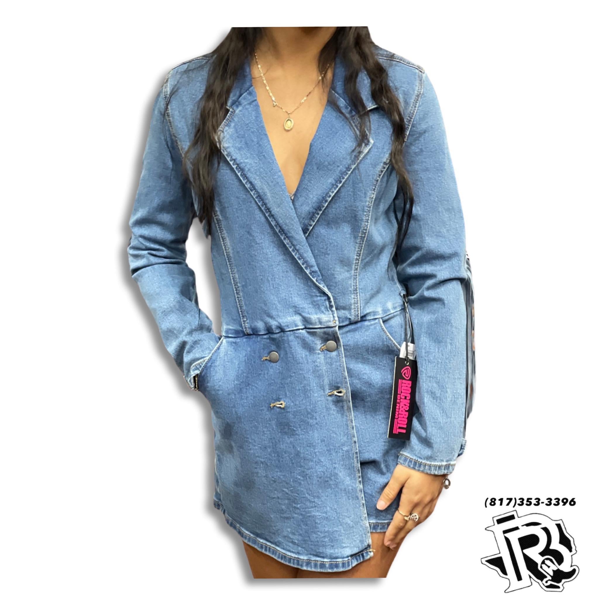 “ Cleo “ |  DENIM FRINGE ROMPER LIGHT WASH ROCK & ROLL  RRWDR2RZPU