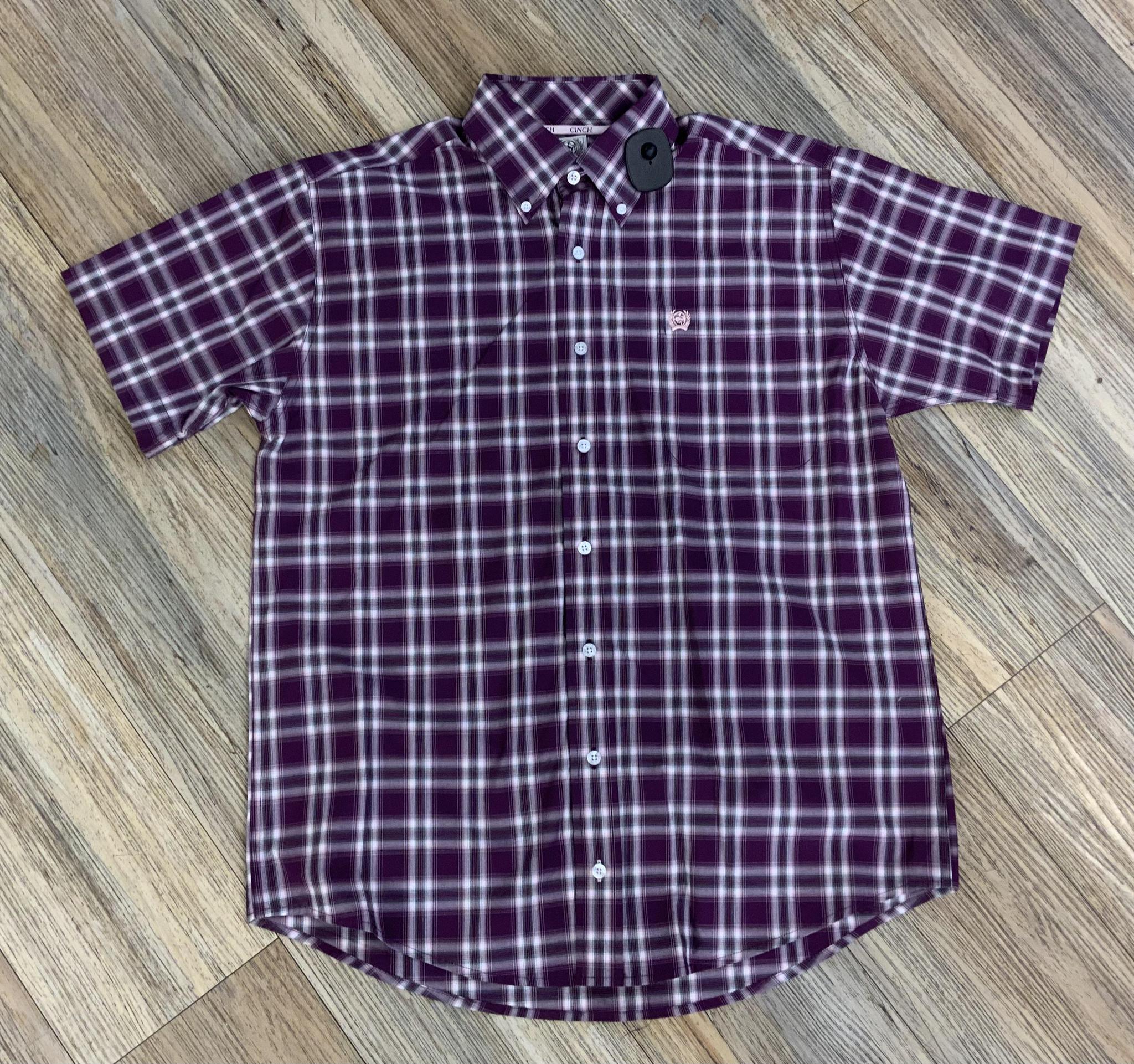 CINCH MENS PURPLE SHORT SLEEVE SHIRT | MTW1111484