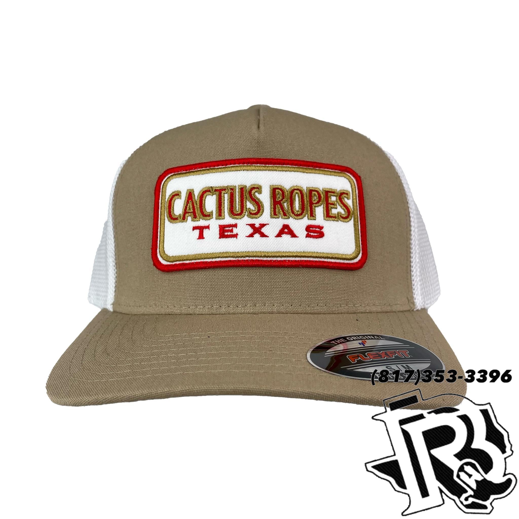 Hooey Cactus Ropes Tan and White Flexfit Baseball Cap with Patch CR070