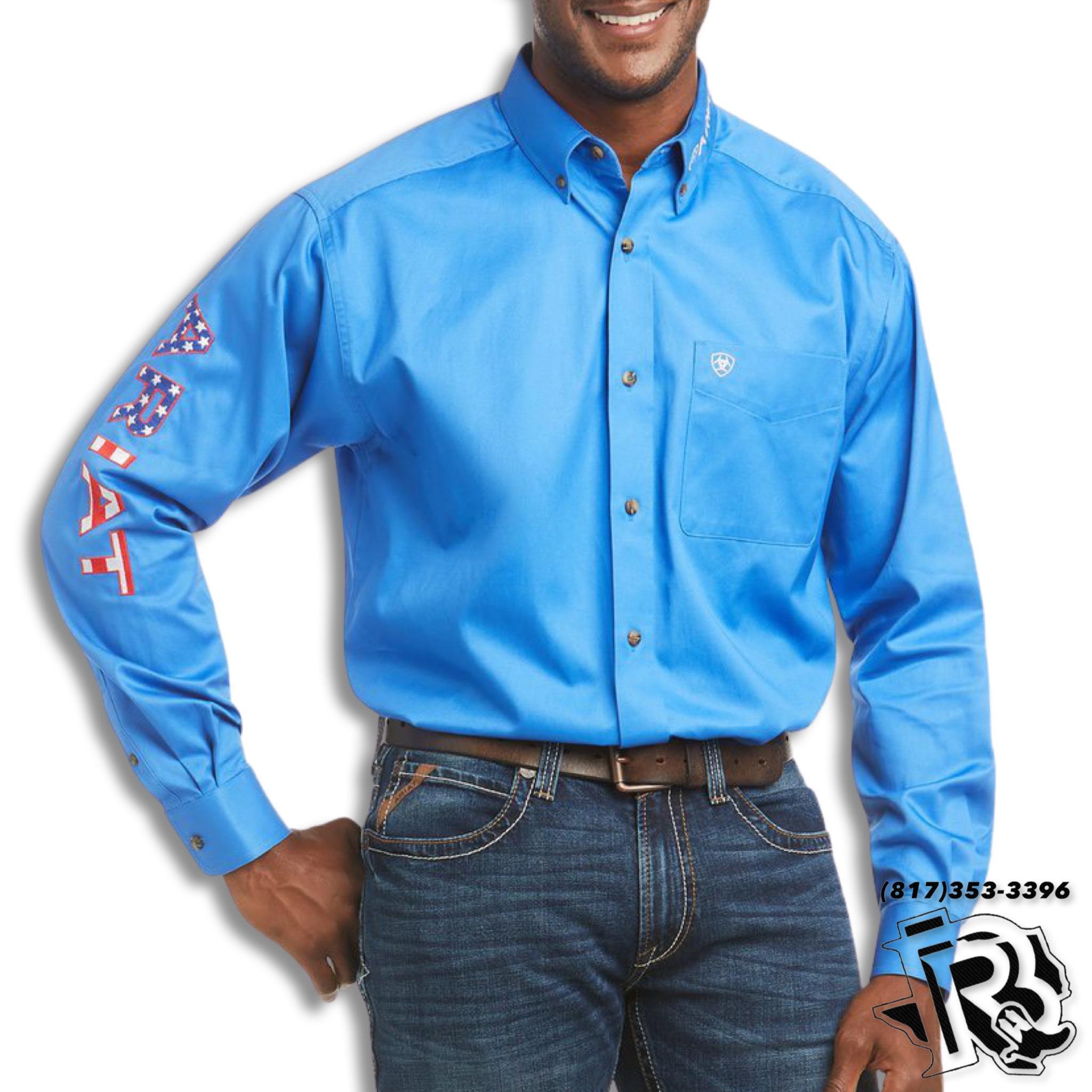 ARIAT TEAM LOGO CLASSIC BUTTON UP SEA SCAPE 10036179
