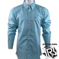 LIGHT BLUE PRINT | LONG SLEEVE MEN WESTERN SHIRT