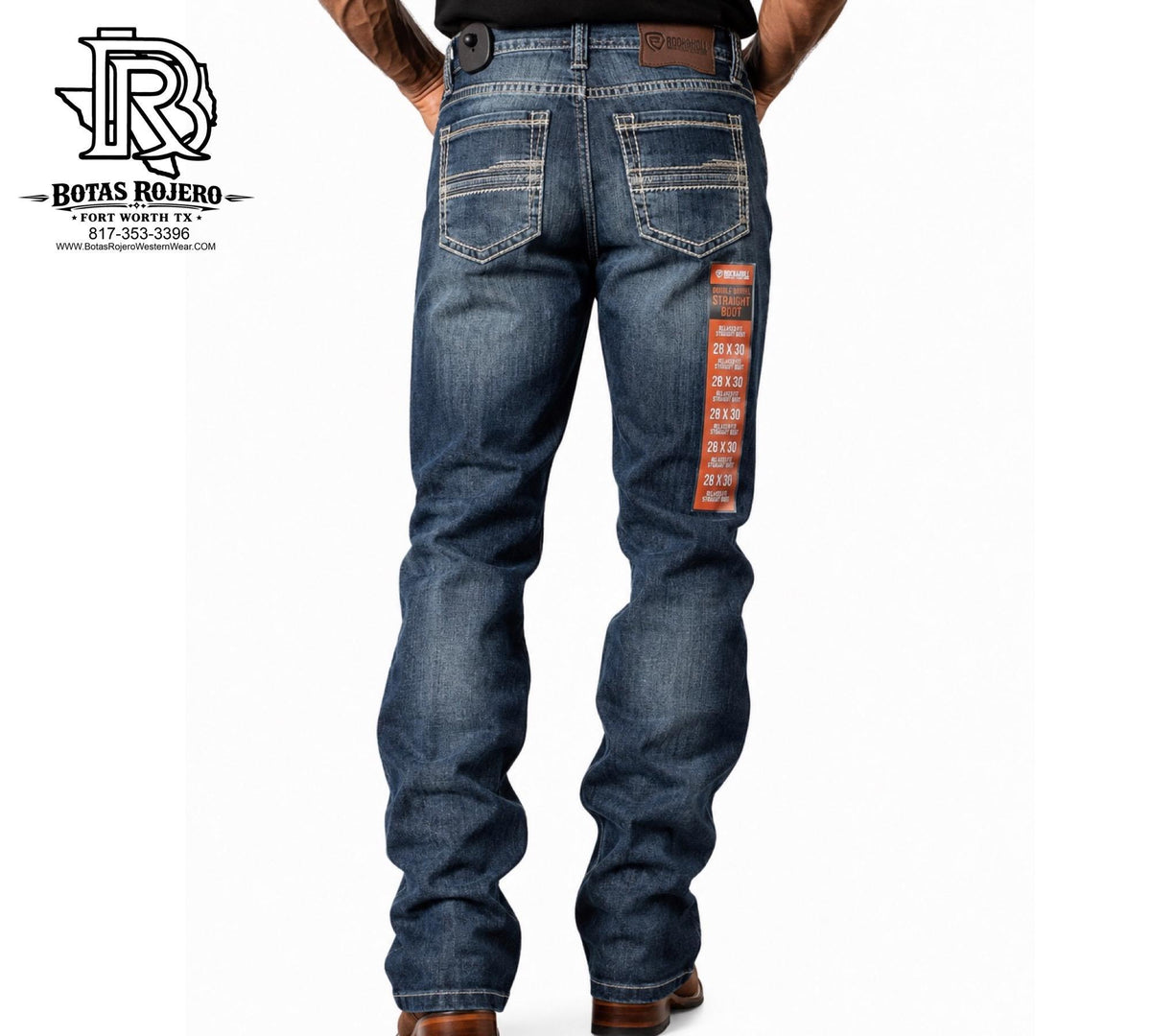 ‘’Jason’’ Men’s Rock & Roll Dark Vintage Relaxed Fit Straight Boot Jeans | BM0SD07354