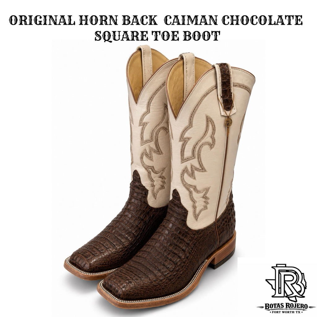 ‘’LUKA’’ ANDERSON BEAN CHOCOLATE LUX CAIMAN HORNBACK CAIMAN MEN WESTERN BOOTS| 338187