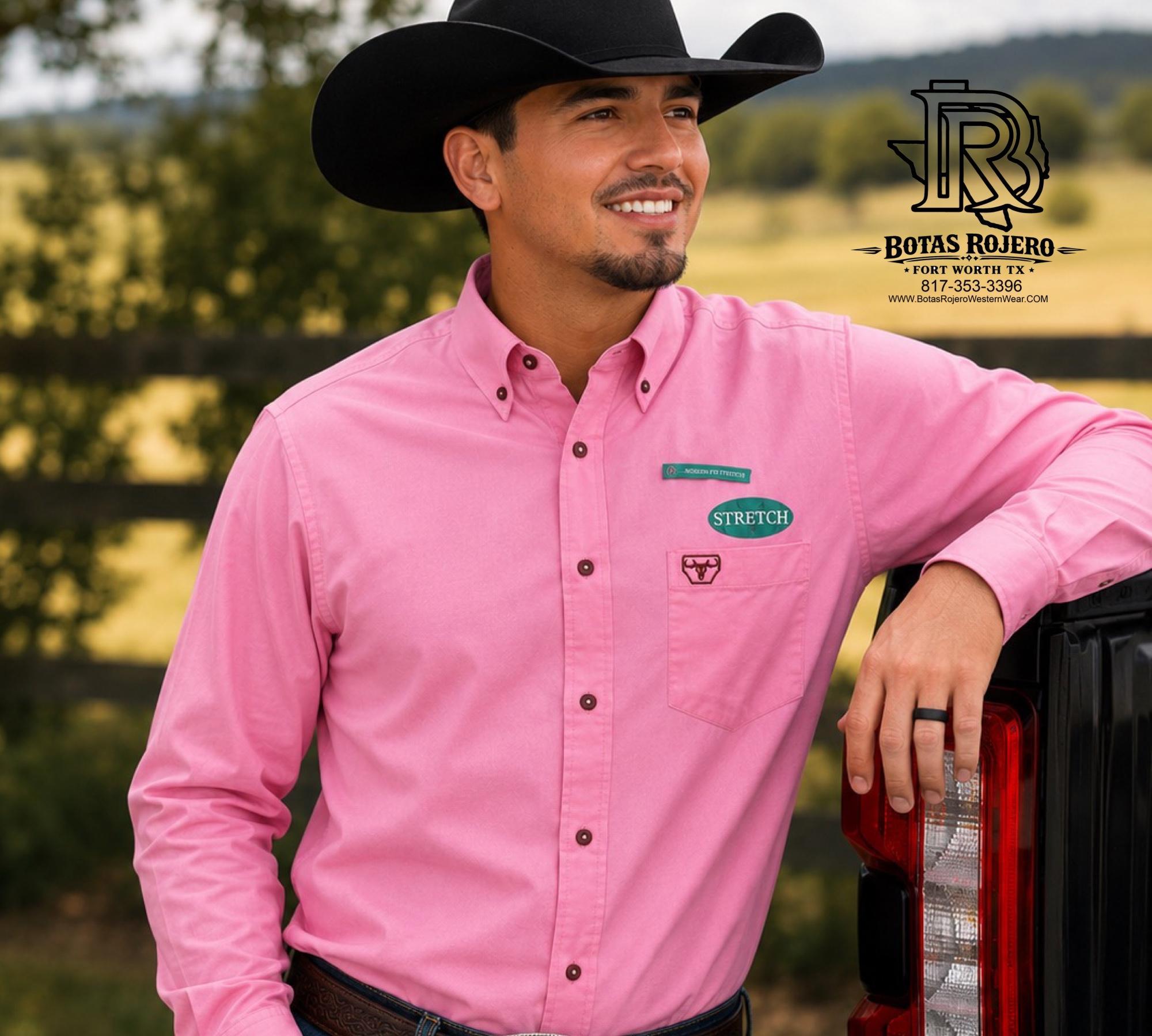 MEN’S PLATINI BUTTON UP PINK LONG SLEEVE SHIRT CTL11055
