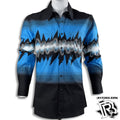 RETRO | BLUE DESIGN VINTAGE MEN LONG SLEEVE SHIRT
