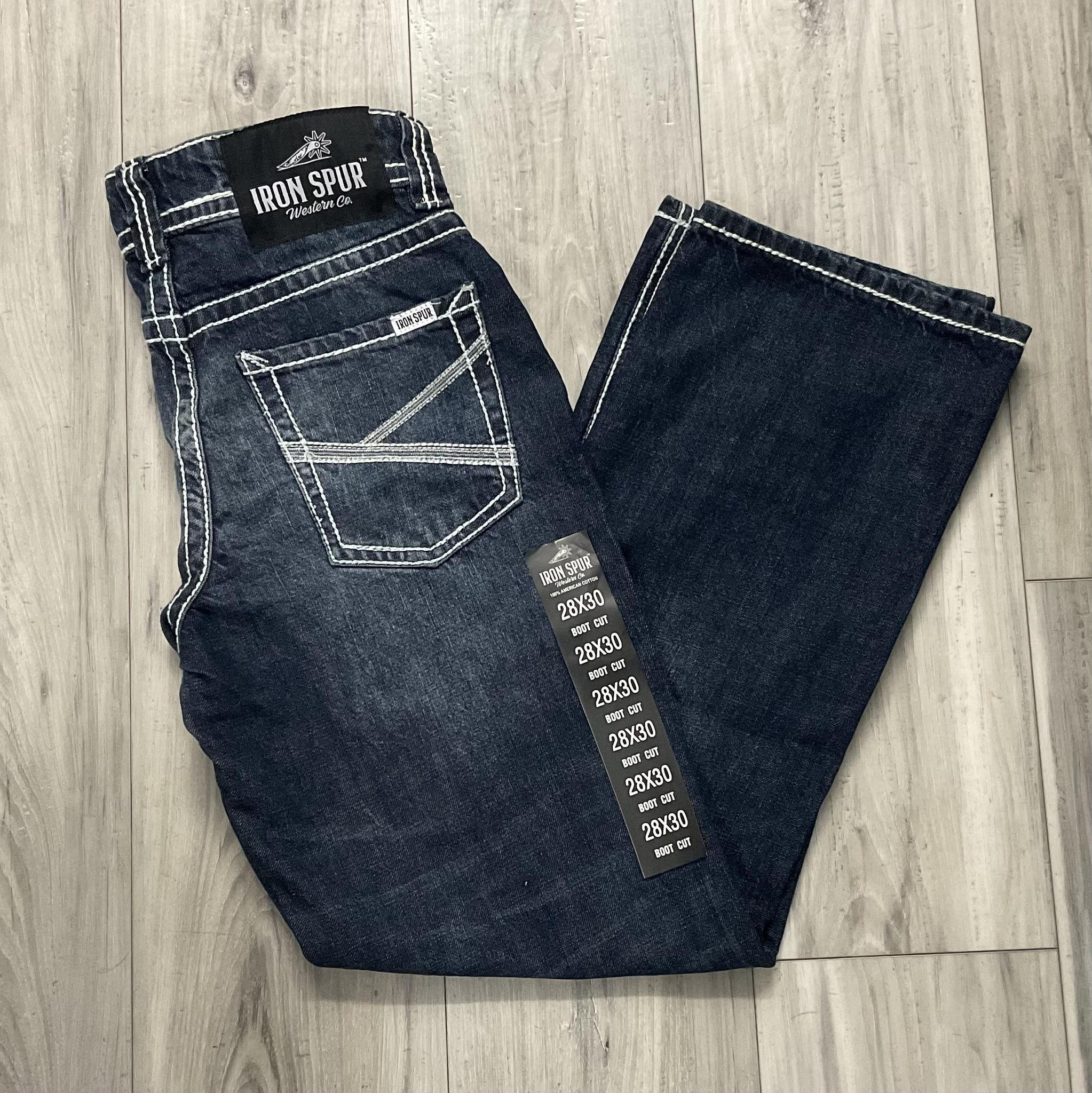 03 | IRON SPUR DARK BLUE BOOTCUT MEN WESTERN JEANS 100% COTTON