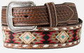 ‘’WILSON’’ 3D MENS BELT 1 3/4"-1 1/2" EMBROIDERED INLAY BUCK LACE RED| D100017804