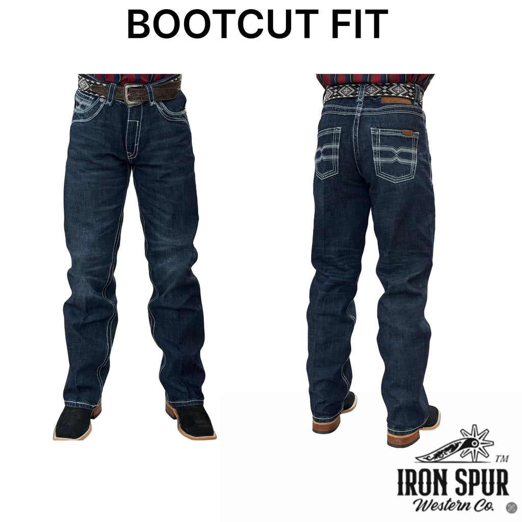 04 | BOOTCUT IRON SPUR DARK BLUE WESTERN MEN JEAN