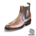 CHELSEA IRON SPUR ™️ COGNAC MEN WESTERN ROUND TOE BOOTS BOTINE