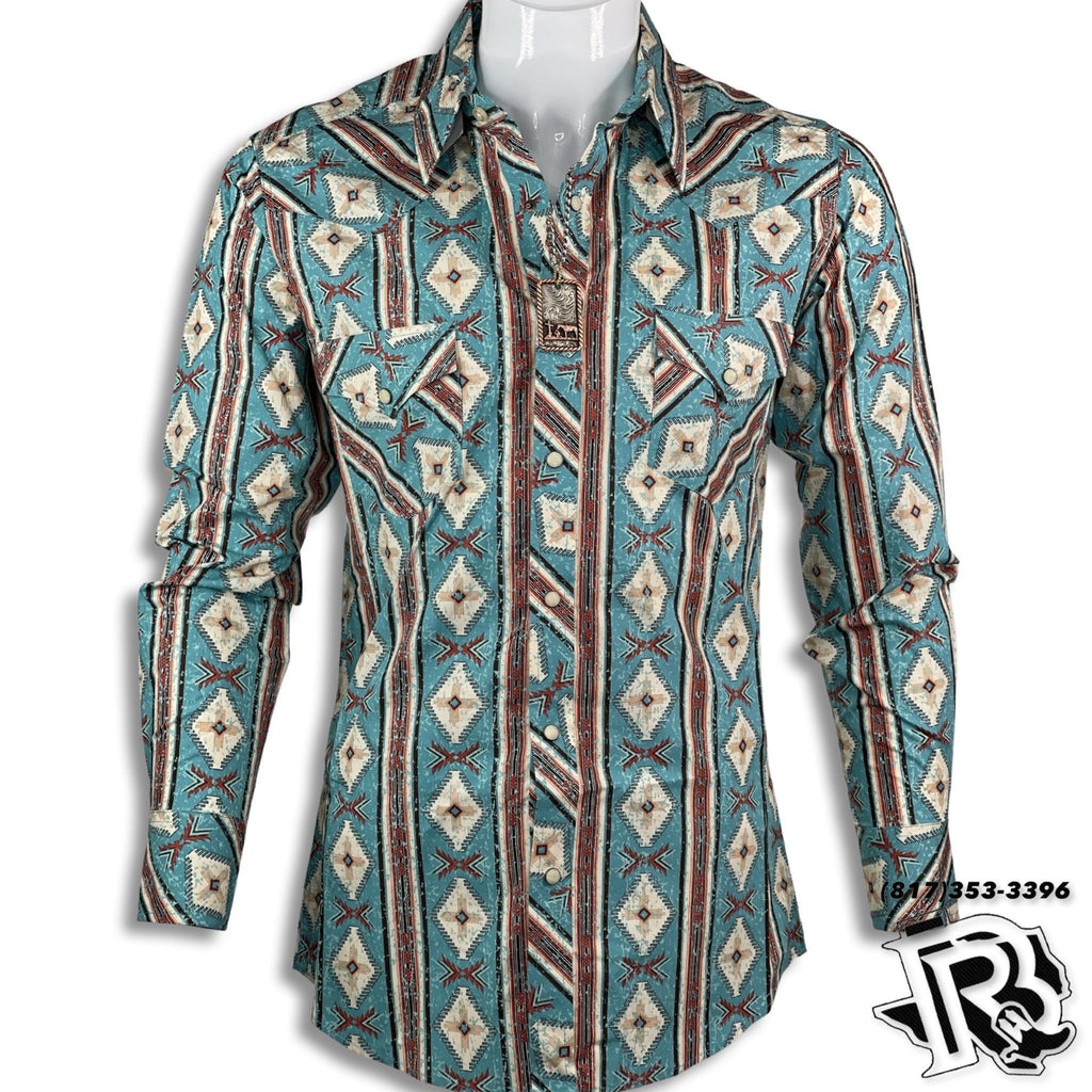 MEN’S LONG SLEEVE BUTTON UP TURQ (B2S1313)