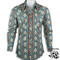 MEN’S LONG SLEEVE BUTTON UP TURQ (B2S1313)