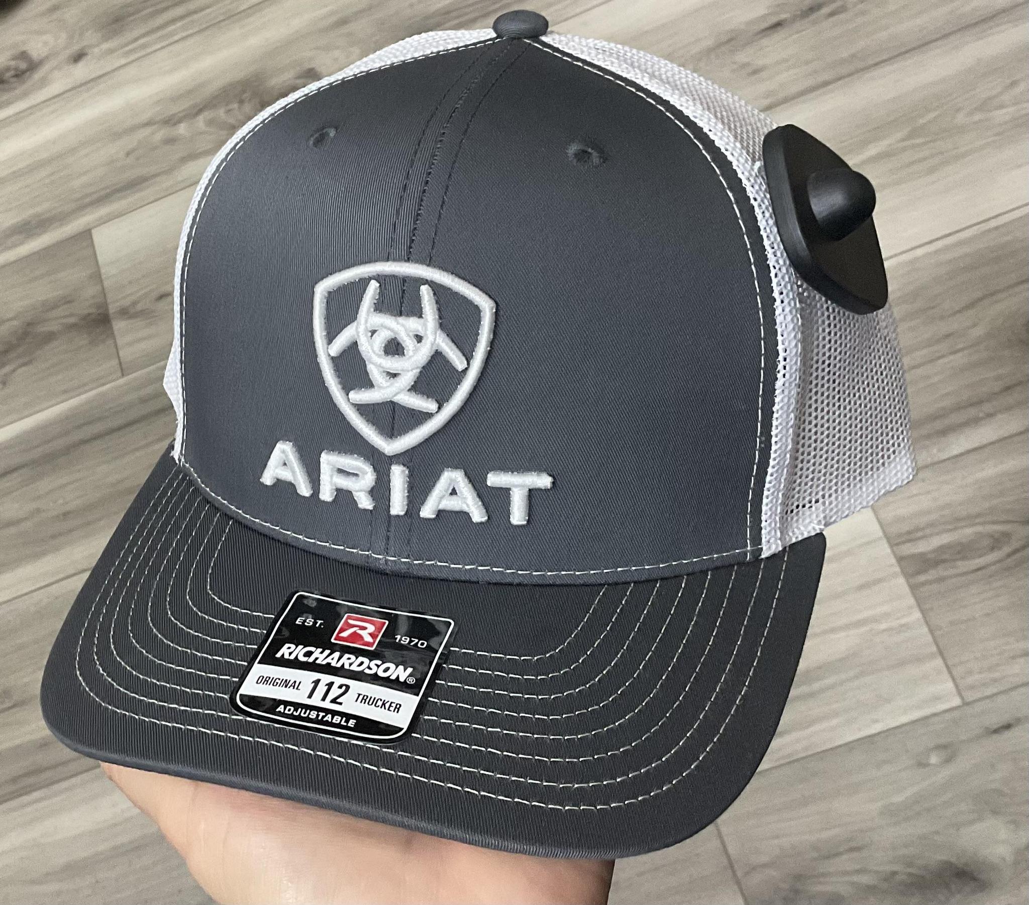 Ariat Men's Grey & White Hats Mesh Back Snapback Patch Cap Hats |A300003206