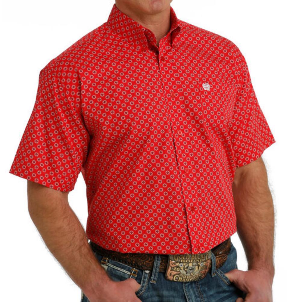Men’s cinch short sleeve red shirt| MTW1111450