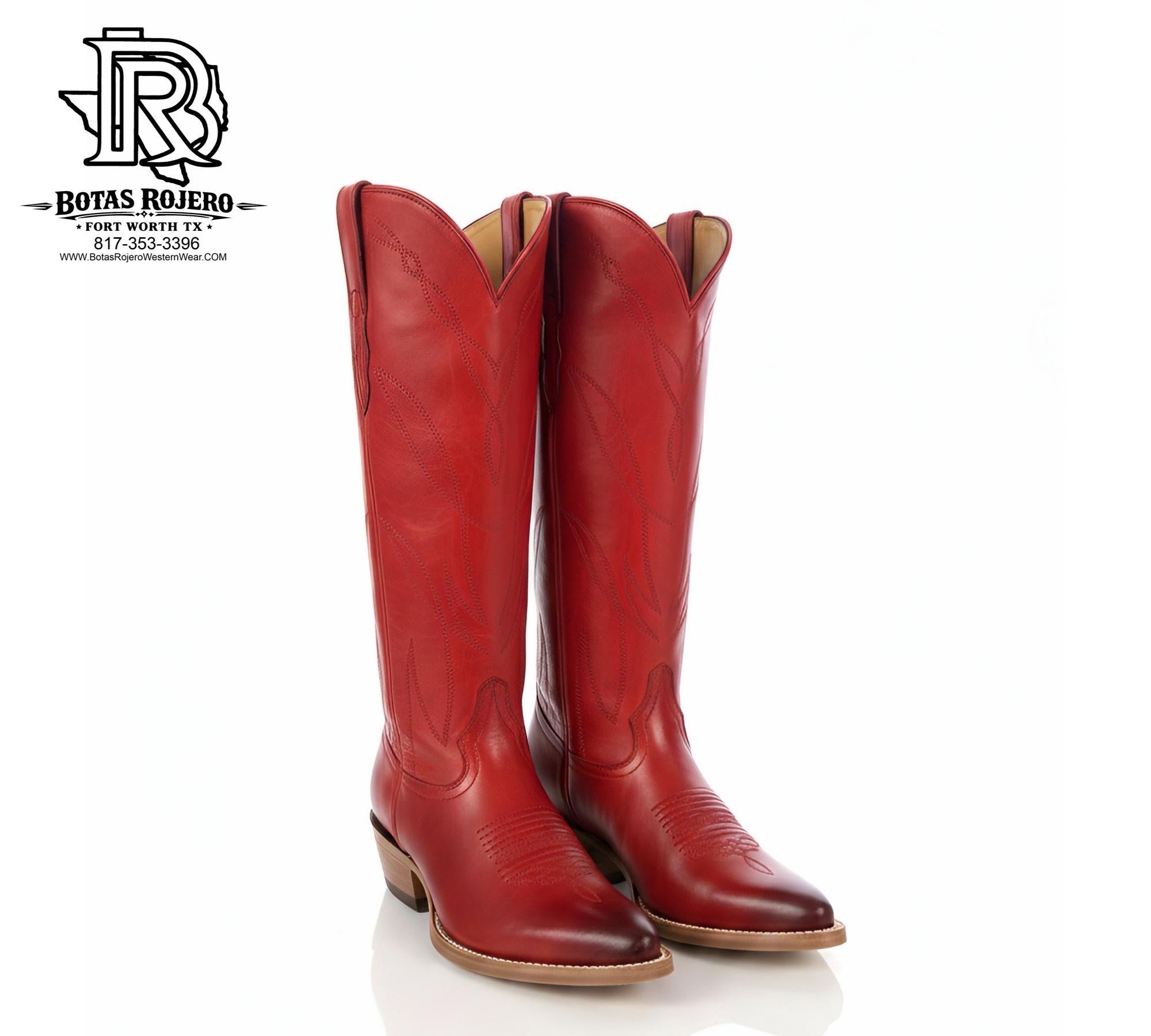 “ Blair “ Iron Spur Women Western Boots Red Snip Toe