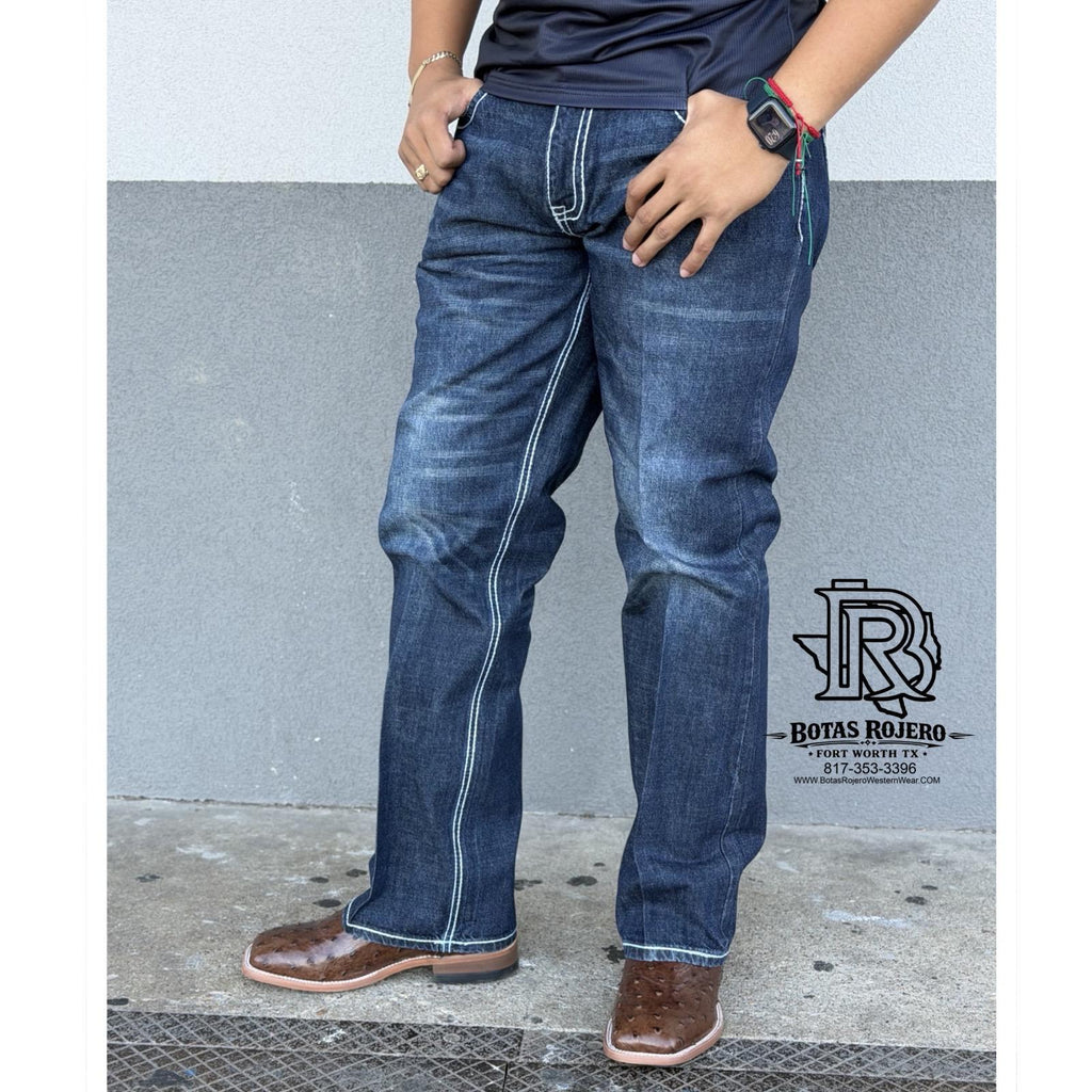 03 | IRON SPUR DARK BLUE BOOTCUT MEN WESTERN JEANS 100% COTTON