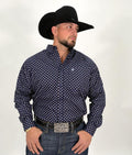 Ariat Men's Stone Dark Blue Classic Fit Button Down Shirt |10062241