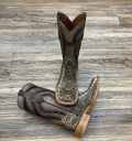 ‘’OLIVER’’ Rattlesnake Square Toe Western Boots – Genuine Leather Men’s Cowboy Boots