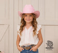 Pink Straw Hat For Young Girls By Iron Spur