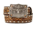 3D BOY'S SCROLLING EMBOSSED BUCK LACE WESTERN BELT |D120004302