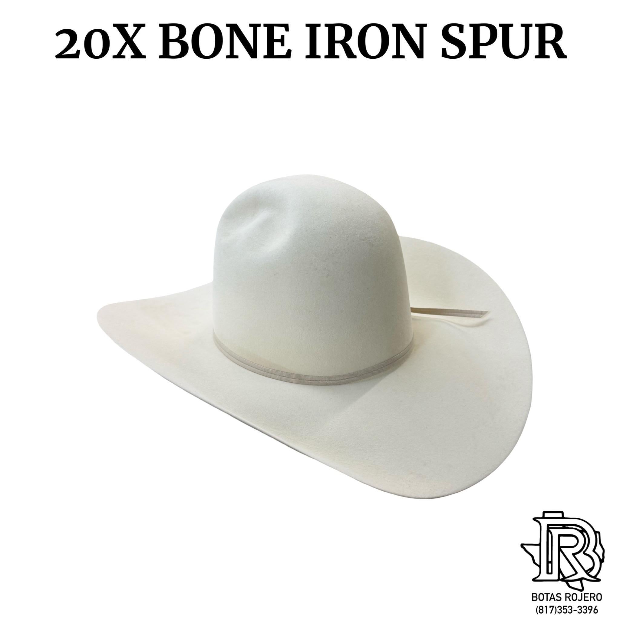 20X BONE IRON SPUR FELT HAT OPEN CROWN 4 1/4