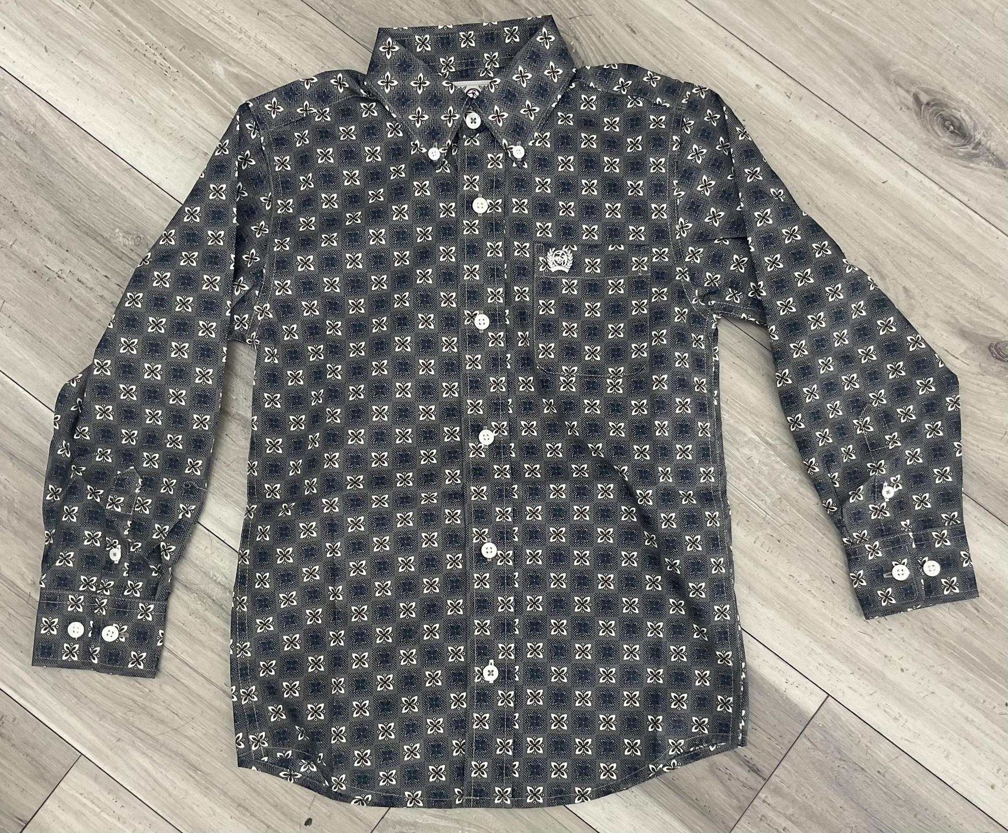 CINCH BOY’S KHAKI PRINT LONG SLEEVE SHIRT |MTW7060427