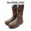 “ Crossfire “ NO STEEL TOE | MEN WESTERN WORK BOOT BROWN SQUARE TOE