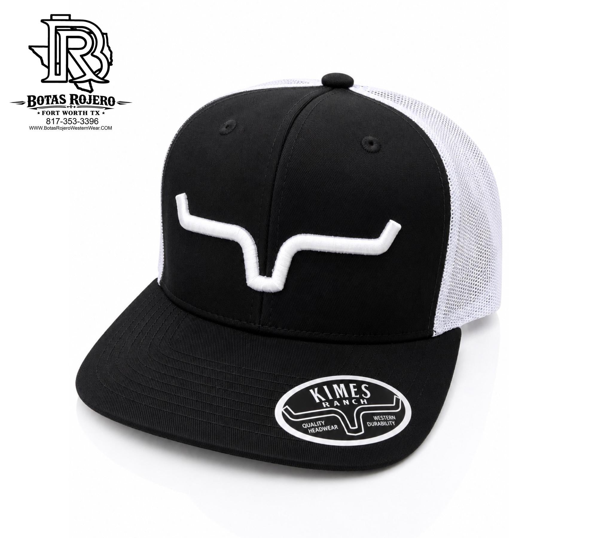 KIMES RANCH BLACK WHITE SNAP BACK CAP