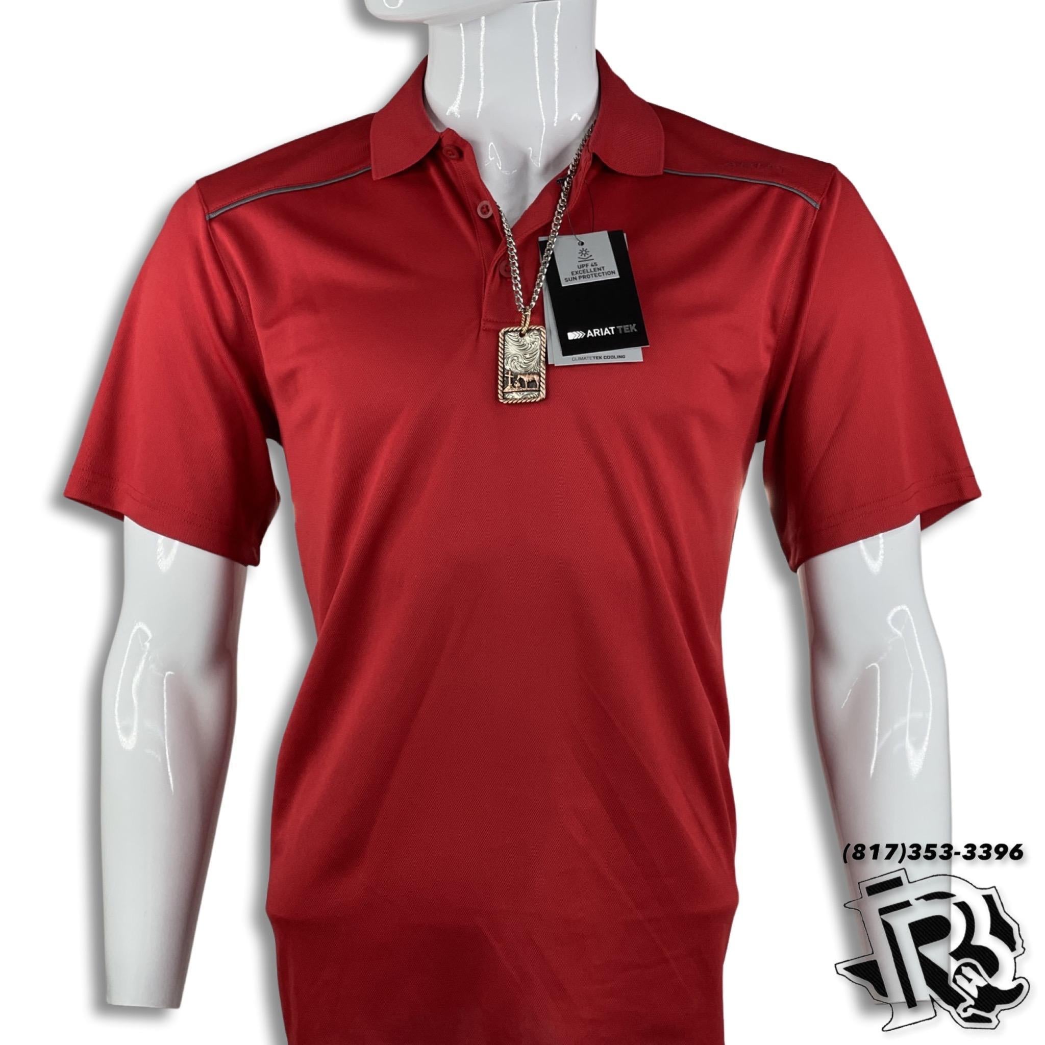 MEN POLO | ARIAT RED WESTERN POLO 10039411