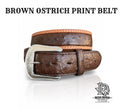 BROWN OSTRICH PRINT BELT 1.5 INCH WIDE MR2242