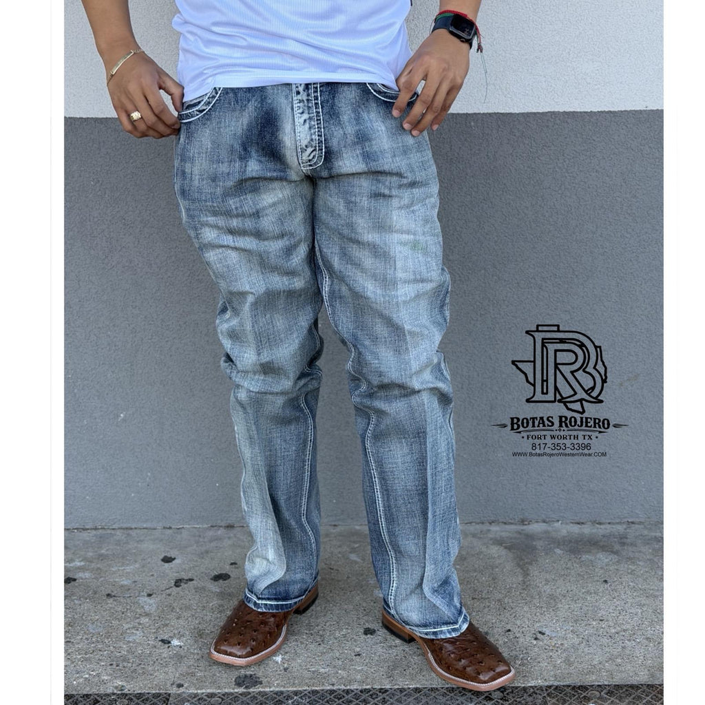03 | BOOTCUT IRON SPUR MED BLUE WESTERN MEN JEANS