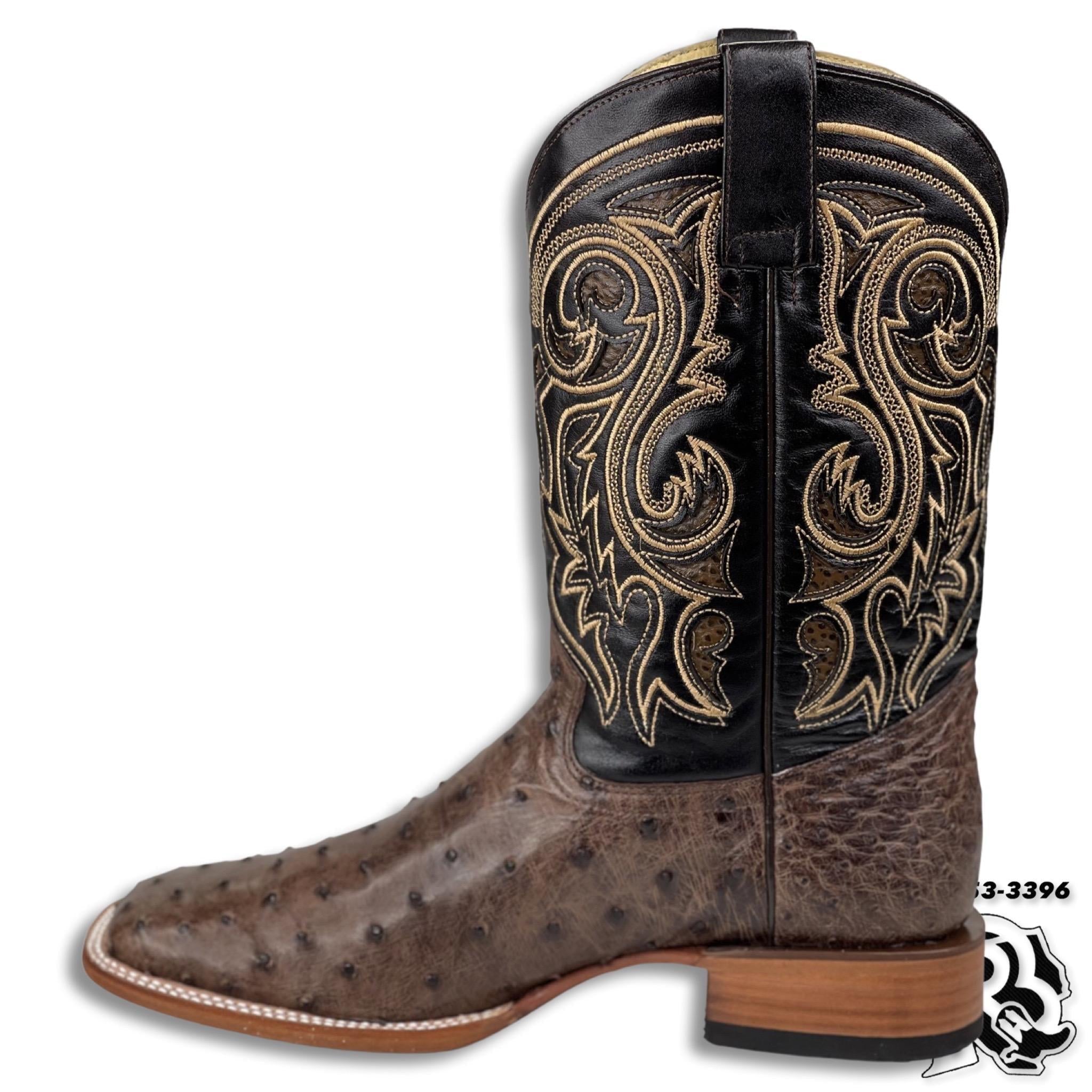 -OSTRICH TABACO ORIGNAL | MEN WESTERN SQUARE TOE BOOT ARANGO