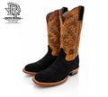 CUTTER TOE BLACK ROUGH OUT ROUGH OUT MEN’S BOOTS BY LOS TEJANOS