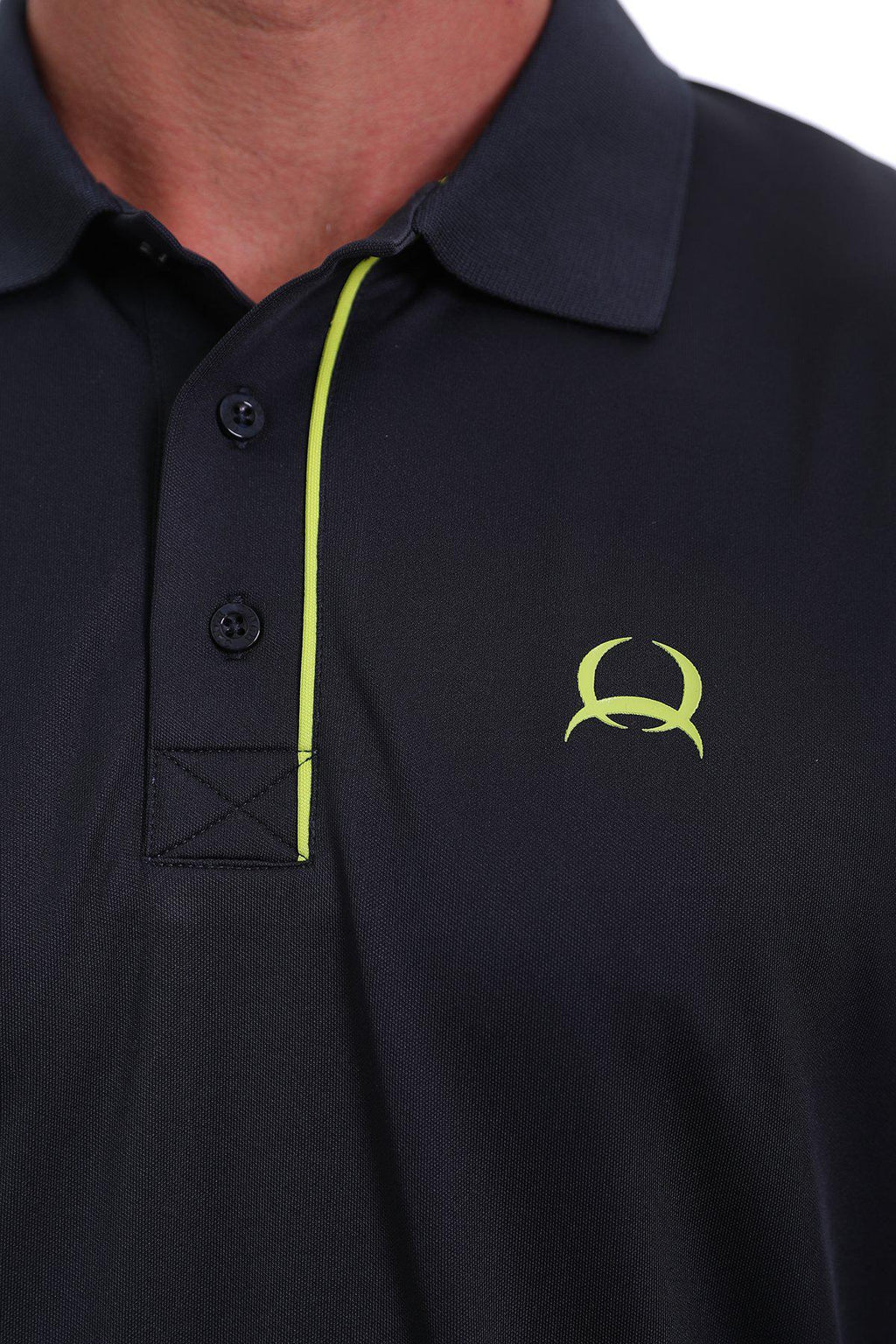 MEN'S CINCH ARENAFLEX POLO - NAVY AND LIME COLOR BLOCKED MTK1864002