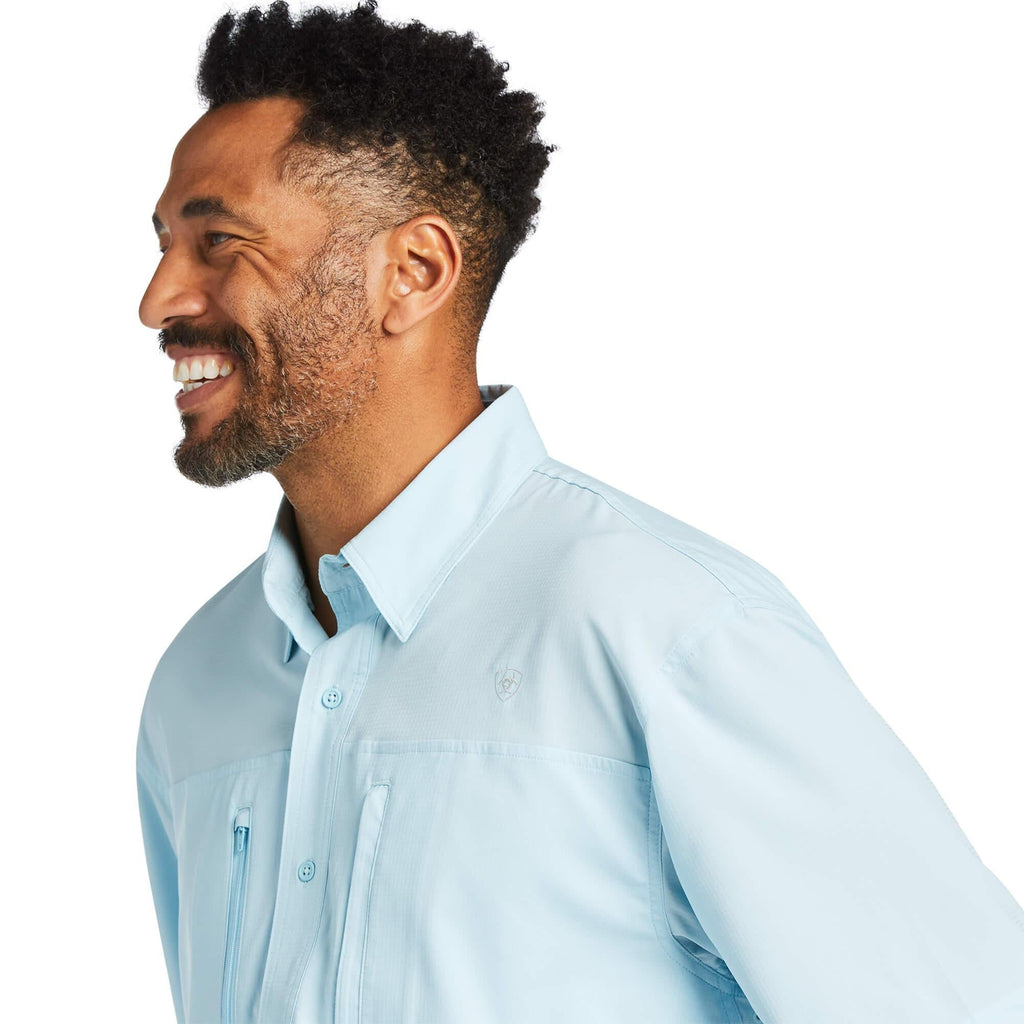 MEN'S  VENTTEK CLASSIC FIT SHORT SLEEVE CRYSTAL BLUE ARIAT SHIRT   |10039372