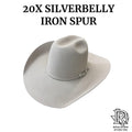 20X IRON SPUR SILVERBELLY FELT HAT OPEN CROWN STRAW HAT