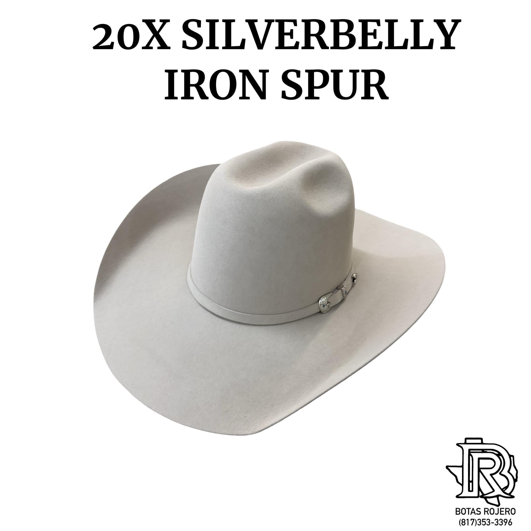 20X IRON SPUR SILVERBELLY FELT HAT OPEN CROWN STRAW HAT