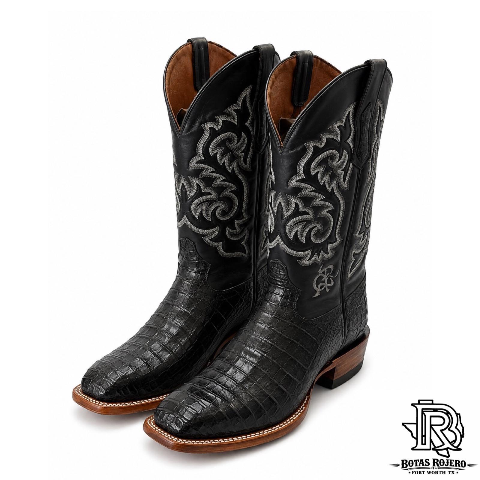 “ Black Canyon “ | BLACK CAIMAN BELLY ORIGNAL CUTTER TOE WESTERN BOOTS